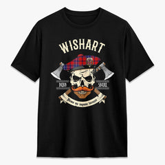 Wishart Dress Tartan Crest 2D T-shirt - Alba Skull Style