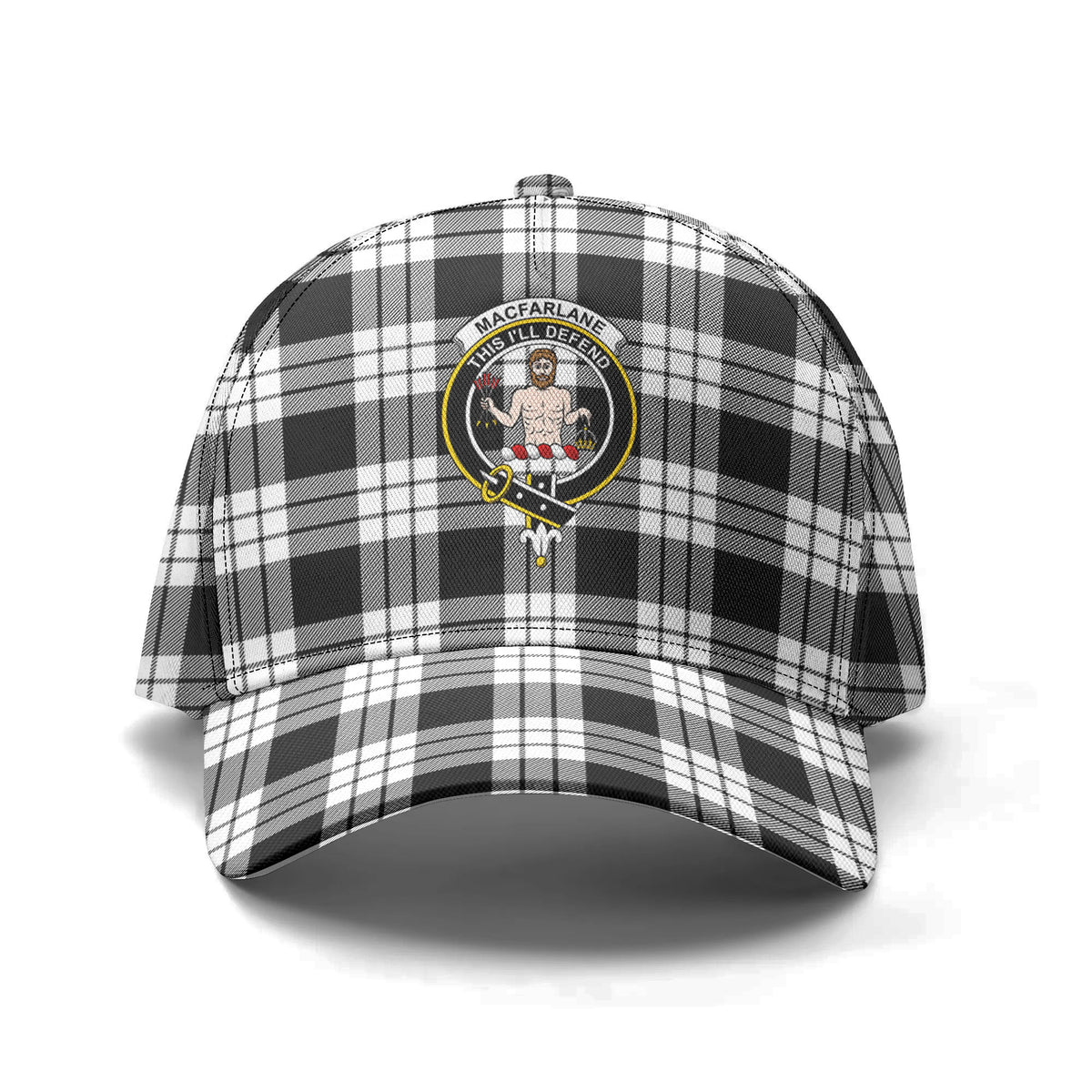 MacFarlane Black _ White Tartan Crest Classic Cap