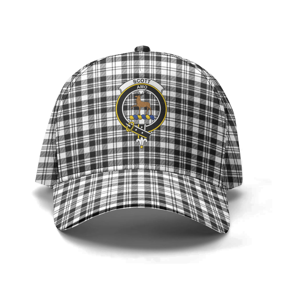 Scott Black & White Modern Tartan Crest Classic Cap