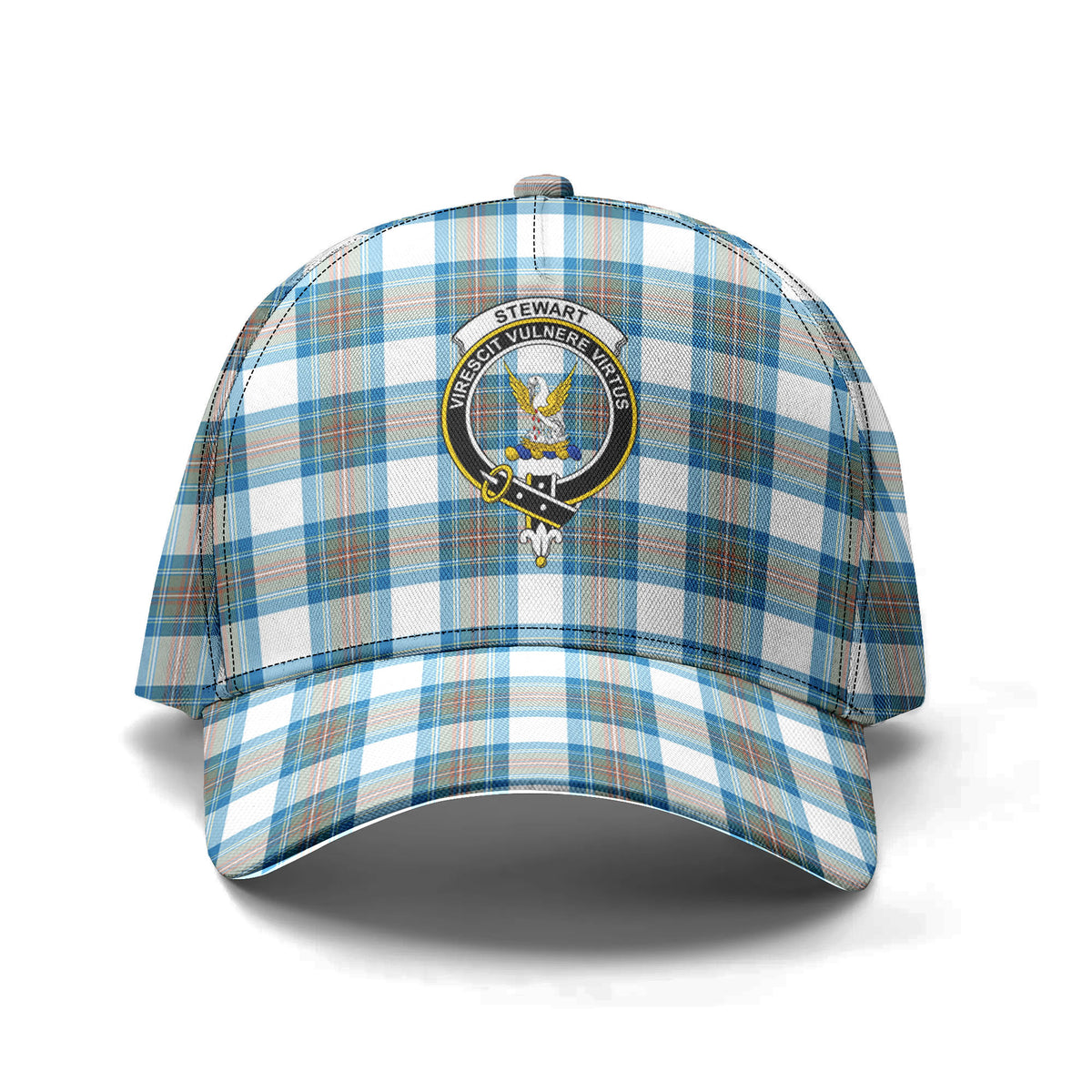 Stewart Muted Blue Tartan Crest Classic Cap