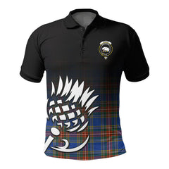 Beaton Ancient Tartan Crest Polo Shirt - Thistle Black Style