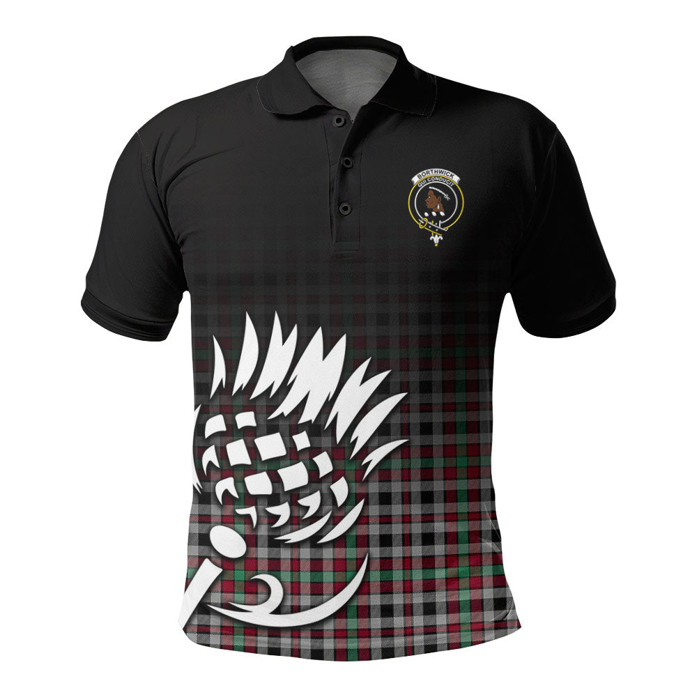 Borthwick Ancient Tartan Crest Polo Shirt - Thistle Black Style