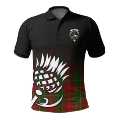 Burnett Tartan Crest Polo Shirt - Thistle Black Style