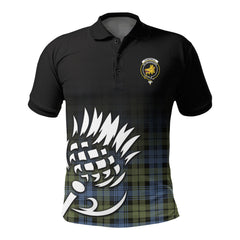 Campbell Faded Tartan Crest Polo Shirt - Thistle Black Style