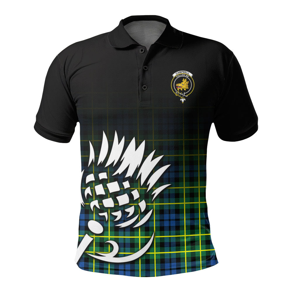 Campbell of Breadalbane Ancient Tartan Crest Polo Shirt - Thistle Black Style