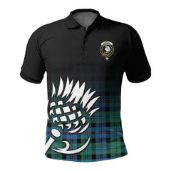 Campbell of Cawdor Ancient Tartan Crest Polo Shirt - Thistle Black Style