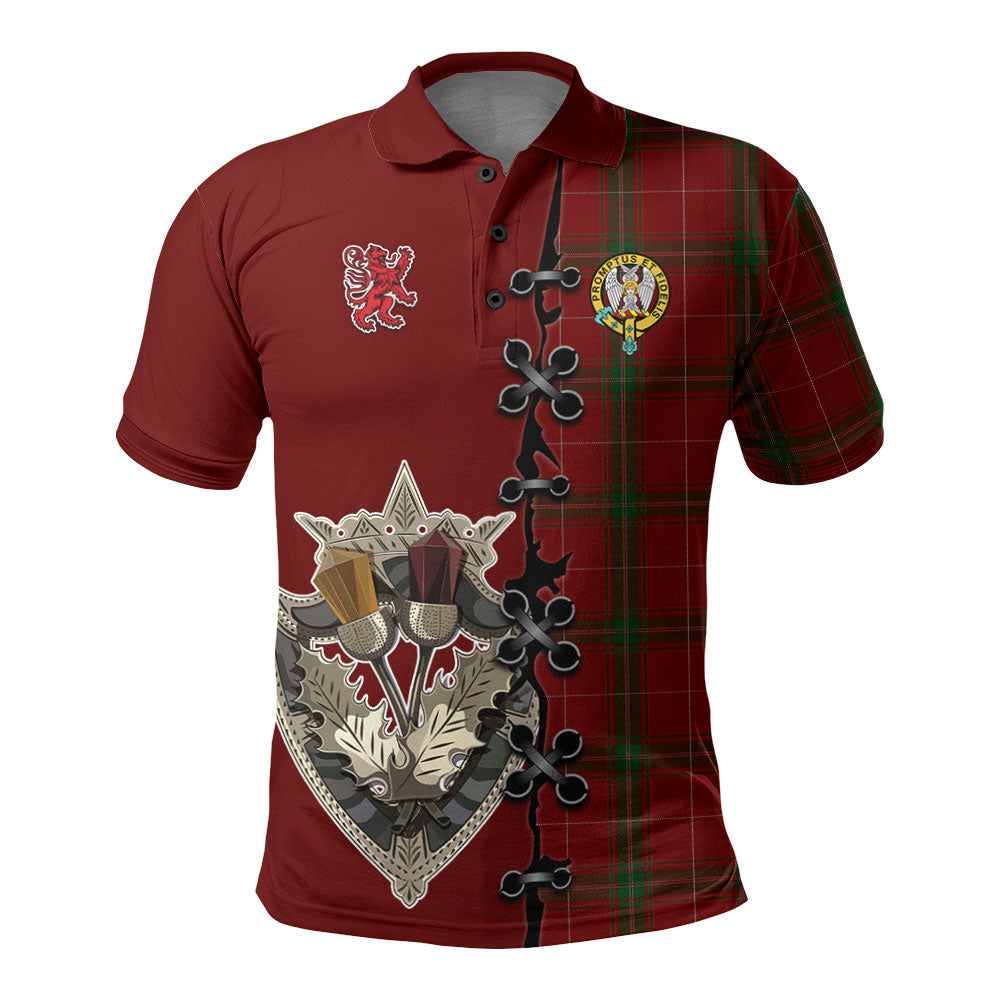 Carruthers Tartan Personalized Polo Shirt - Lion Rampant And Celtic Thistle Style