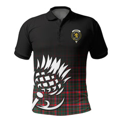 Cumming Hunting Modern Tartan Crest Polo Shirt - Thistle Black Style