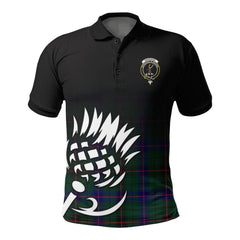 Davidson Modern Tartan Crest Polo Shirt - Thistle Black Style