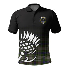 Davidson Tulloch Dress Tartan Crest Polo Shirt - Thistle Black Style