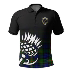 Gunn Modern Tartan Crest Polo Shirt - Thistle Black Style