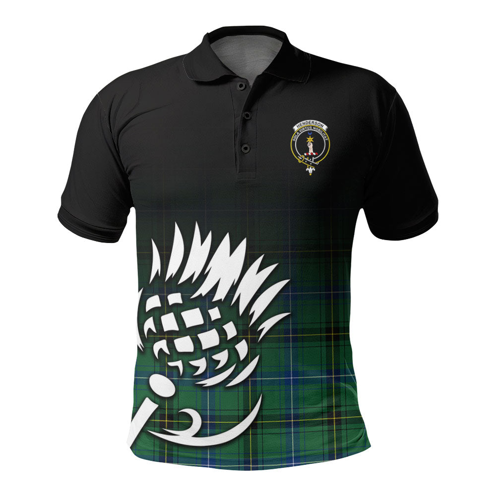 Henderson Ancient Tartan Crest Polo Shirt - Thistle Black Style