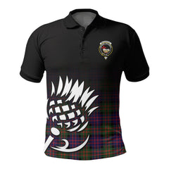 MacDonald Modern Tartan Crest Polo Shirt - Thistle Black Style