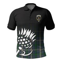 MacDowall Tartan Crest Polo Shirt - Thistle Black Style