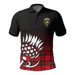 MacGillivray Modern Tartan Crest Polo Shirt - Thistle Black Style