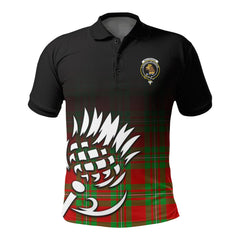 MacGregor Modern Tartan Crest Polo Shirt - Thistle Black Style