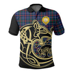 MacHardy Modern Tartan Polo Shirt Viking Wolf