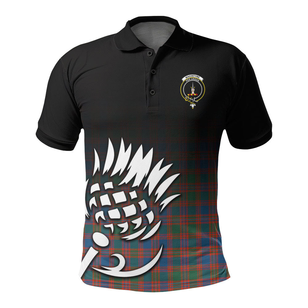 MacIntyre Ancient Tartan Crest Polo Shirt - Thistle Black Style