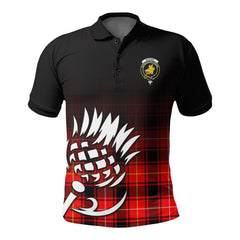 MacIver Modern Tartan Crest Polo Shirt - Thistle Black Style