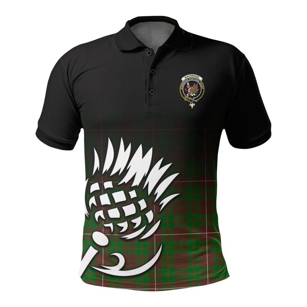 MacKinnon Hunting Modern Tartan Crest Polo Shirt - Thistle Black Style