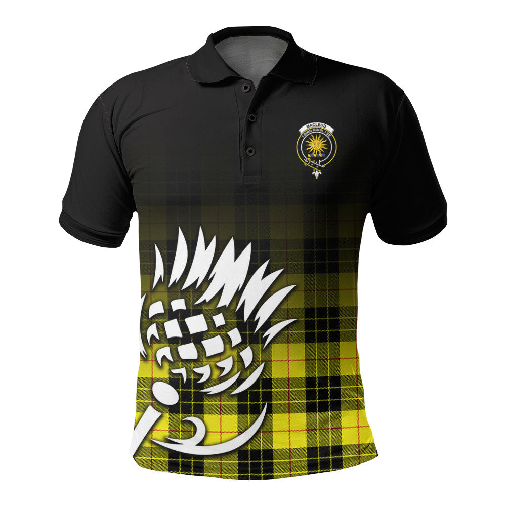 MacLeod of Lewis Modern Tartan Crest Polo Shirt - Thistle Black Style