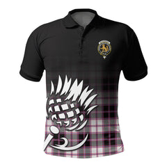 MacPherson Hunting Modern Tartan Crest Polo Shirt - Thistle Black Style
