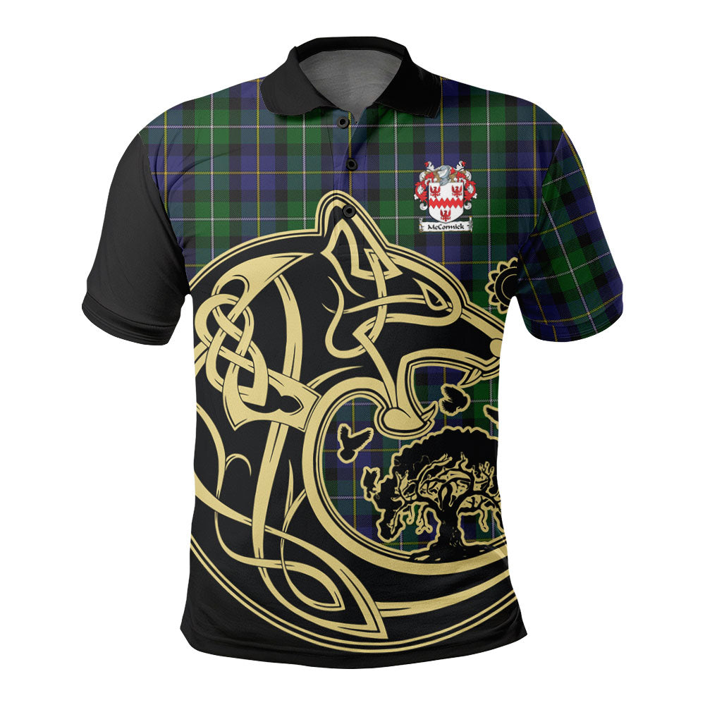 McCormick Tartan Crest Polo Shirt Viking Wolf