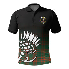 Menzies Green Ancient Tartan Crest Polo Shirt - Thistle Black Style