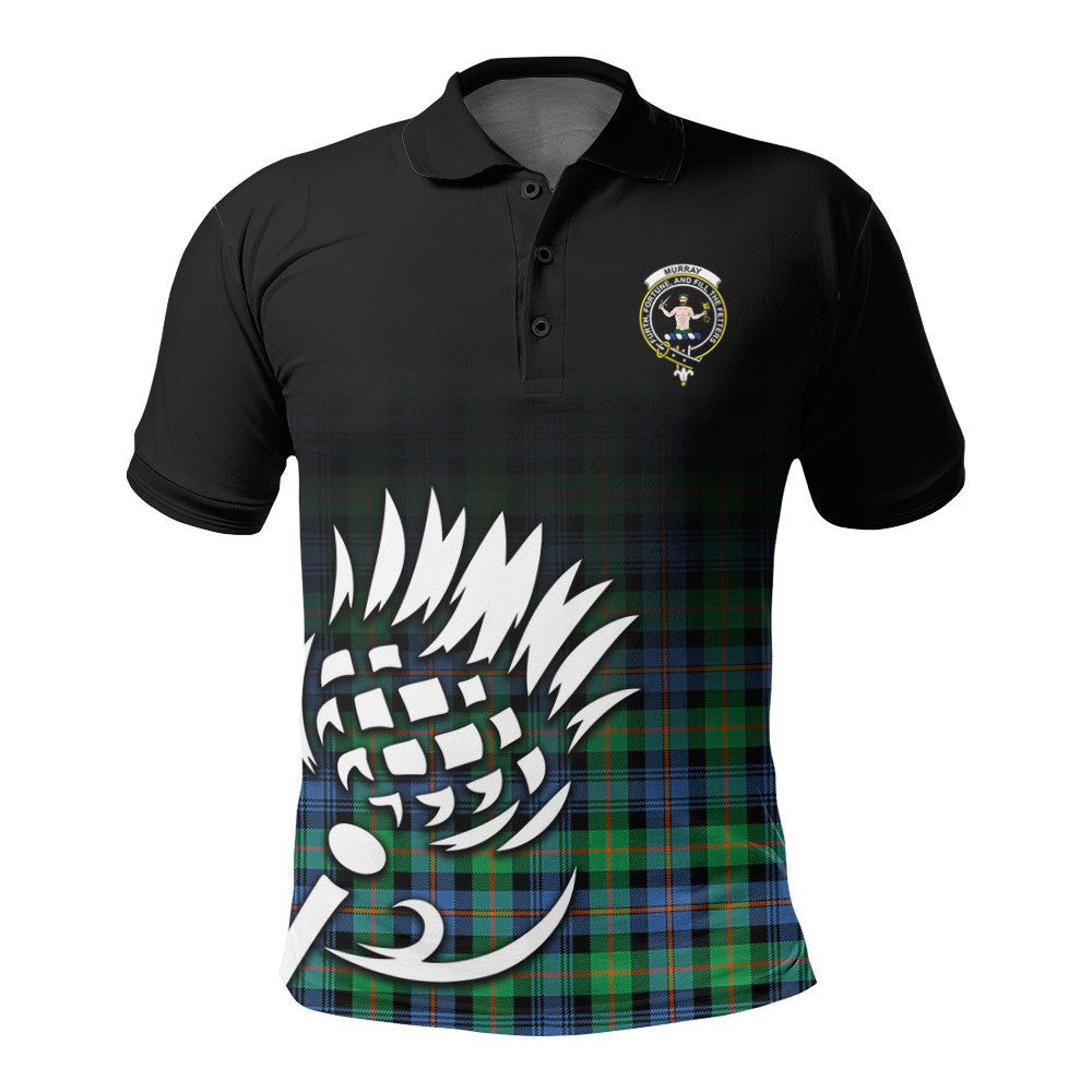 Murray of Atholl Ancient Tartan Crest Polo Shirt - Thistle Black Style