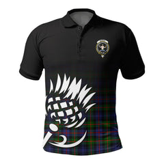 Murray of Atholl Modern Tartan Crest Polo Shirt - Thistle Black Style