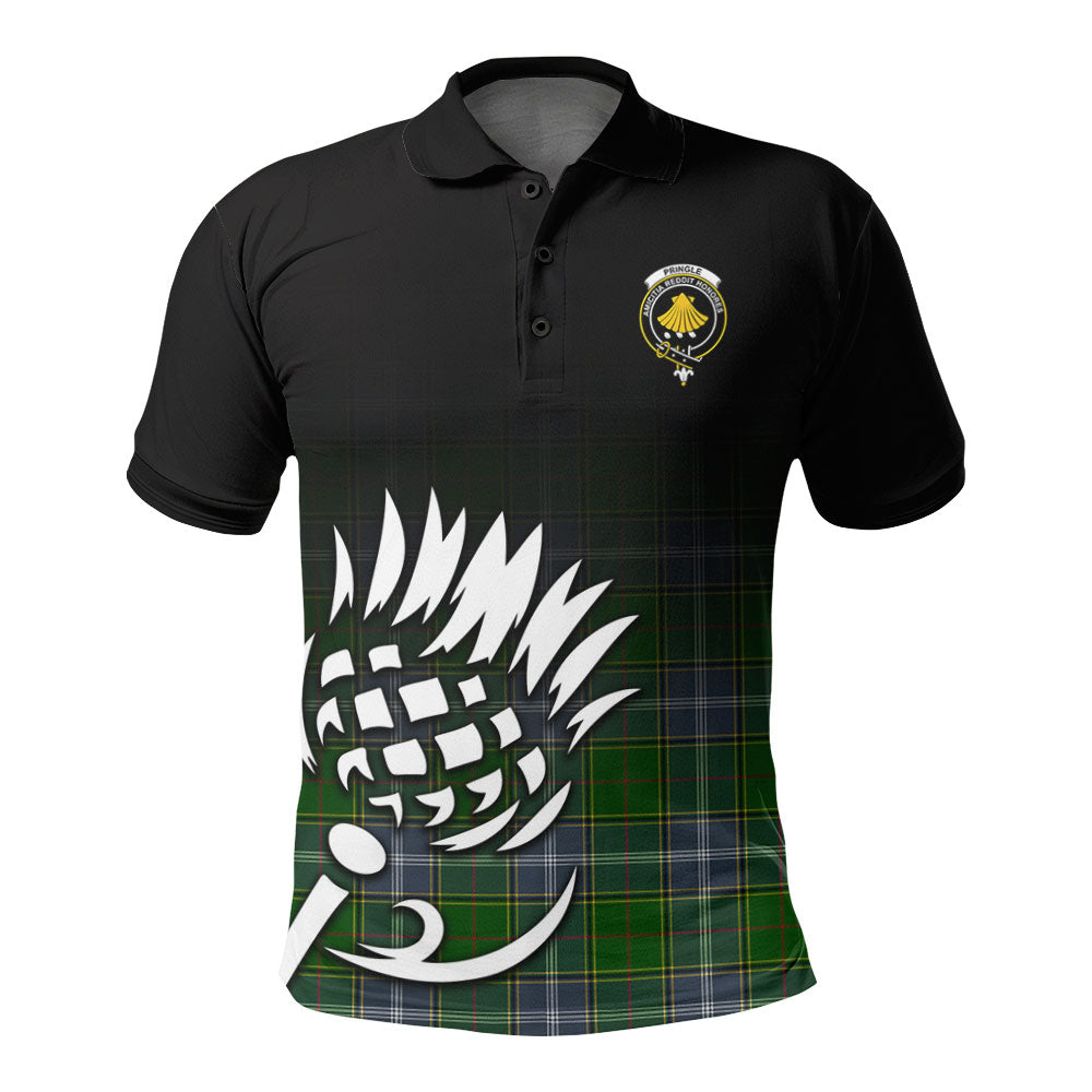 Pringle Tartan Crest Polo Shirt - Thistle Black Style