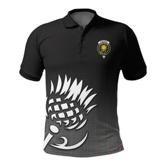 Shepherd Tartan Crest Polo Shirt - Thistle Black Style