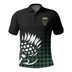 Swinton Tartan Crest Polo Shirt - Thistle Black Style