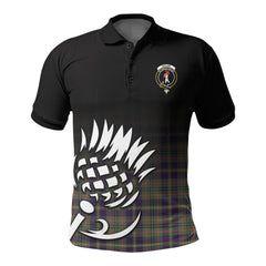 Taylor Weathered Tartan Crest Polo Shirt - Thistle Black Style