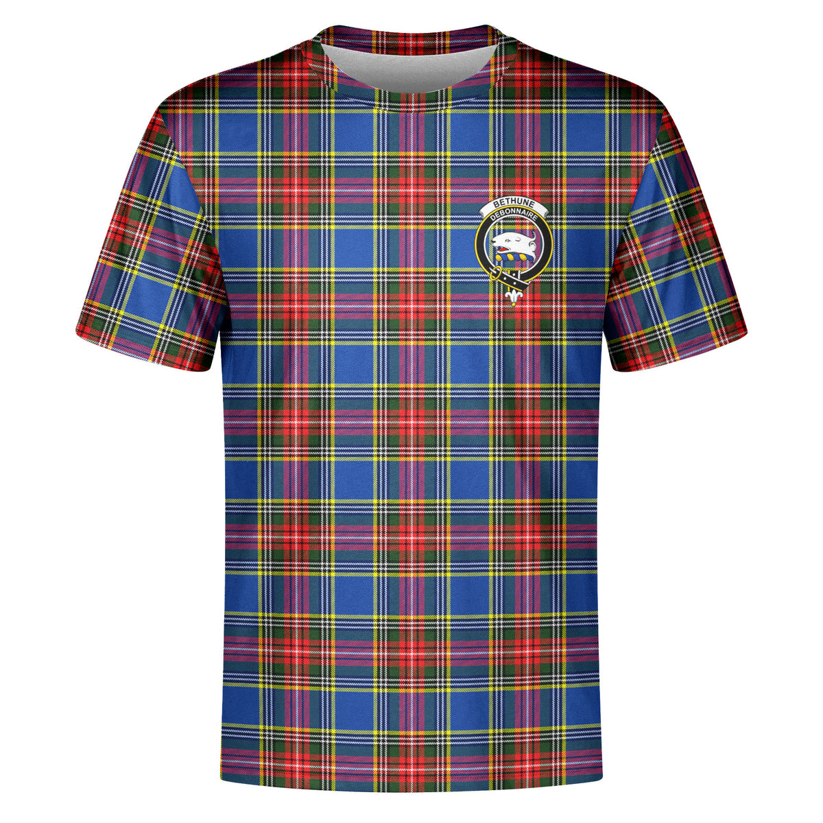 Bethune Modern Tartan Crest T-shirt