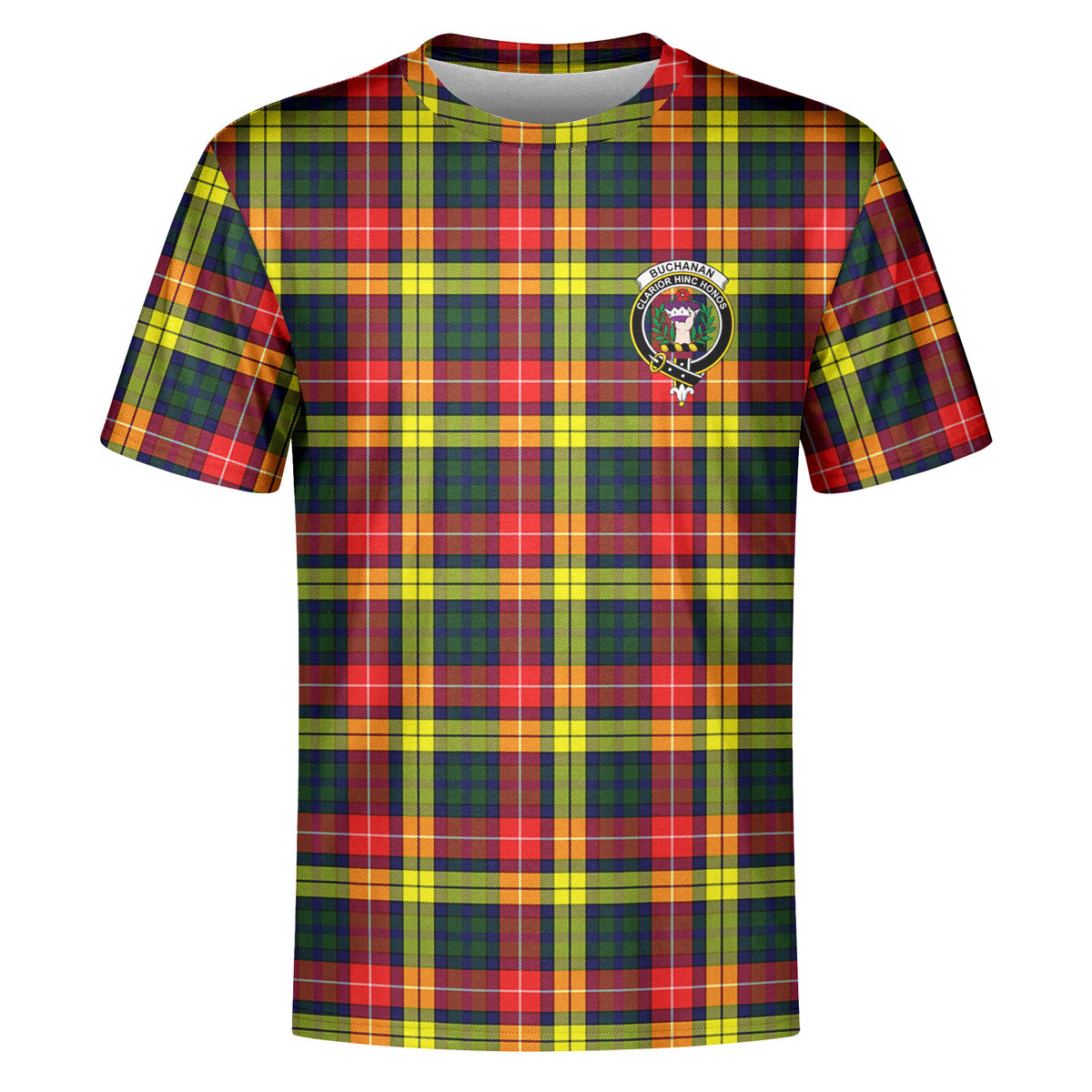 Buchanan Modern Tartan Crest T-shirt