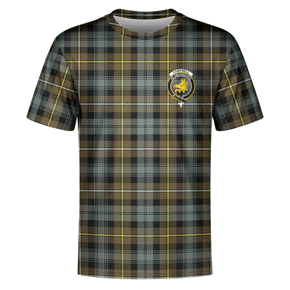 Campbell Argyll Weathered Tartan Crest T-shirt