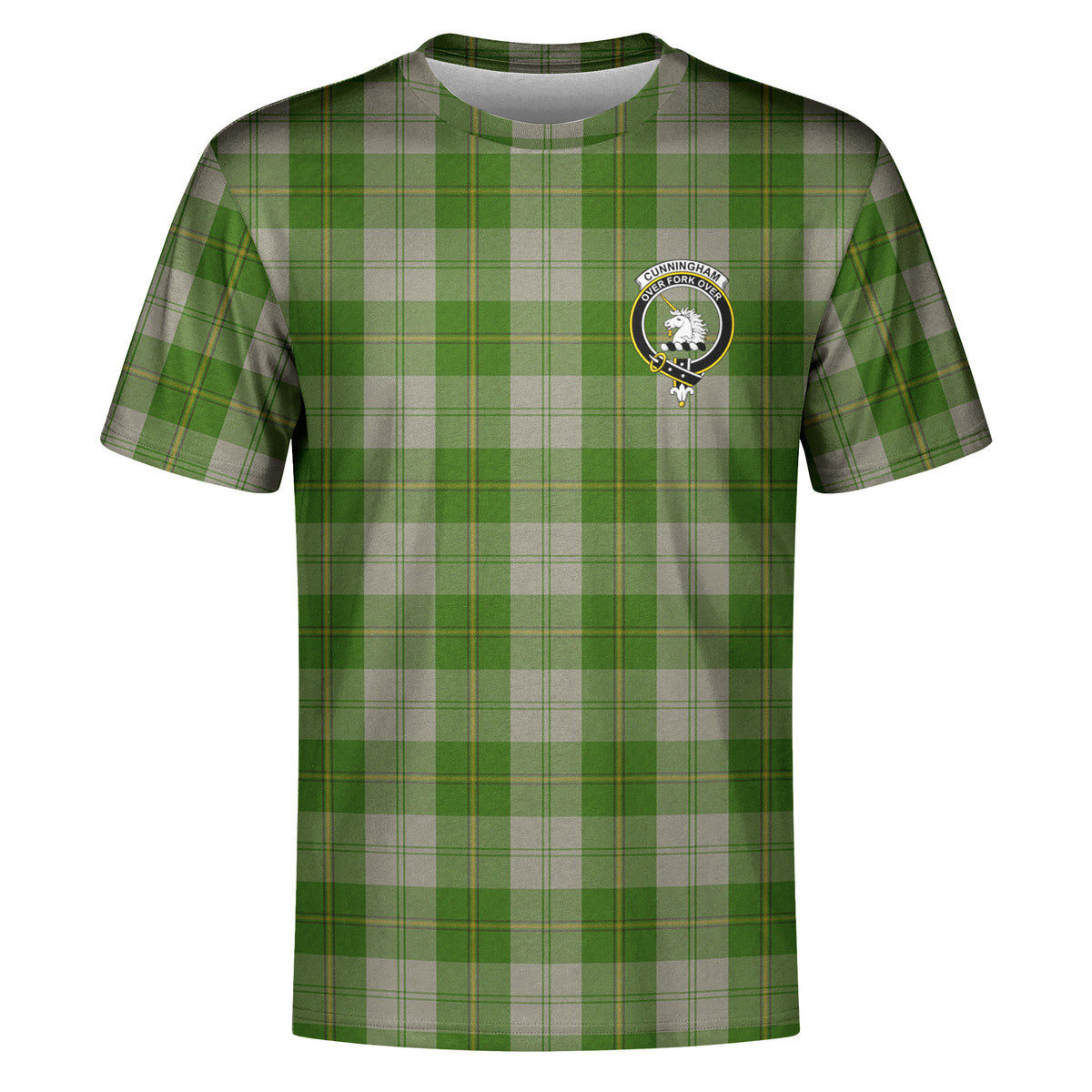 Cunningham Dress Green Dancers Tartan Crest T-shirt