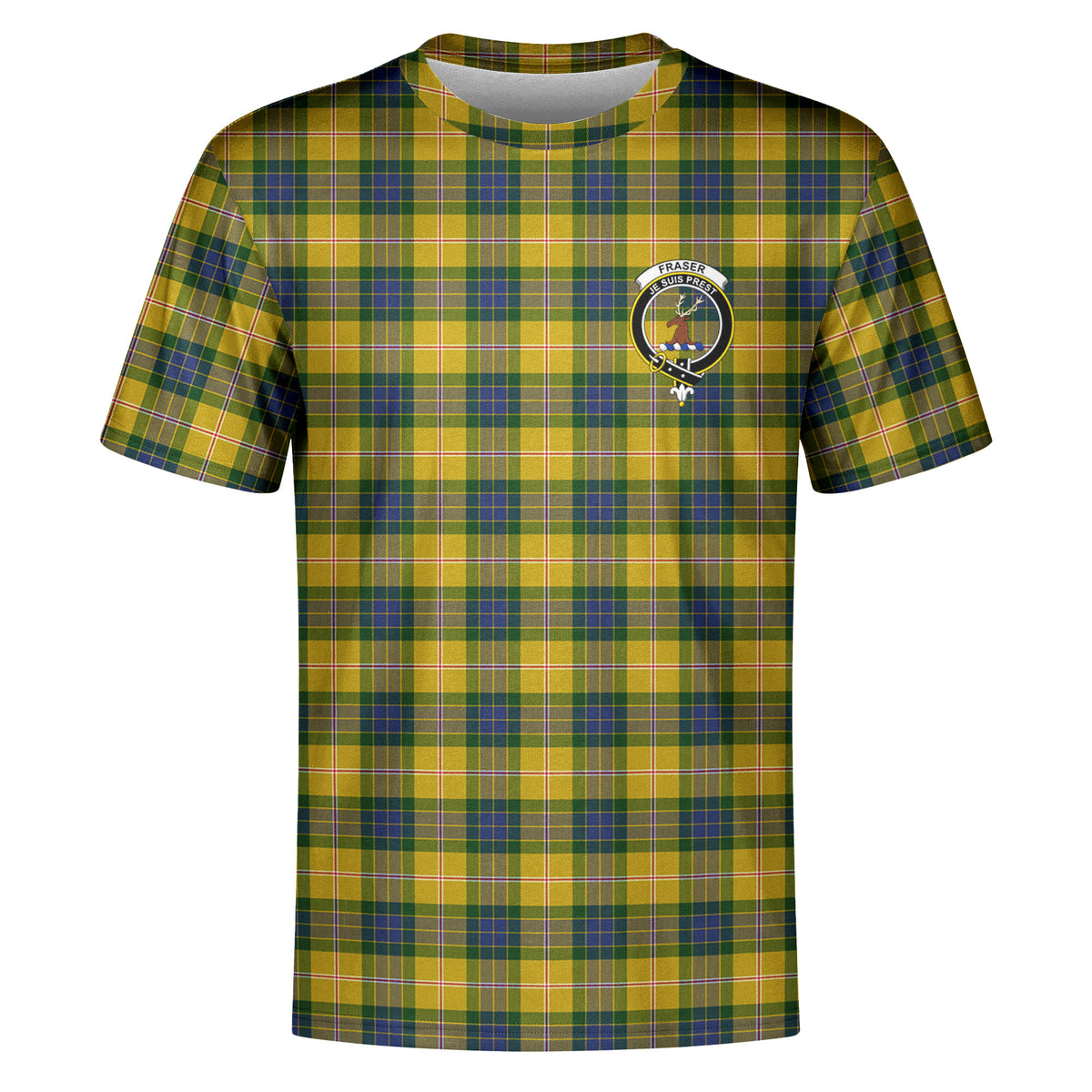 Fraser (of Lovat) Yellow Tartan Crest T-shirt