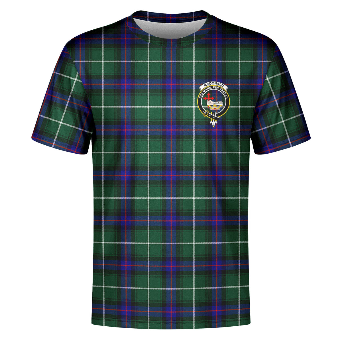 McDonald of the Isles Hunting Modern Tartan Crest T-shirt