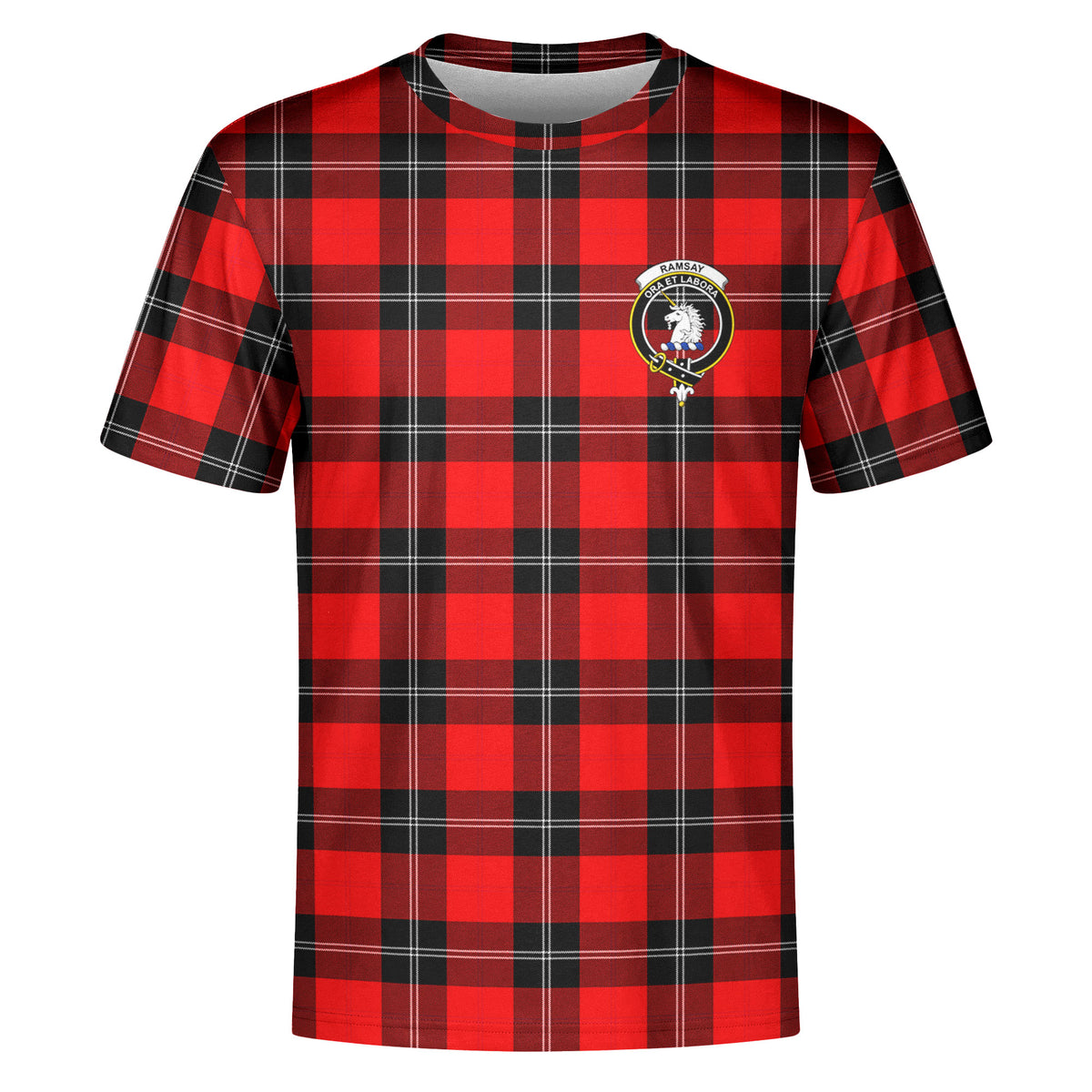 Ramsay Modern Tartan Crest T-shirt