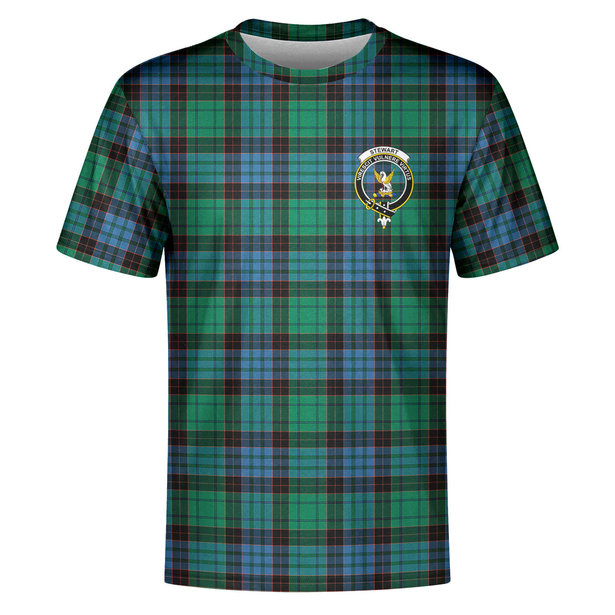 Stewart Old Ancient Tartan Crest T-shirt