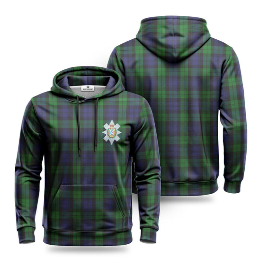 Black Watch Tartan Crest Hoodie 1500