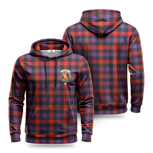 Brown Modern Tartan Crest Hoodie 1500