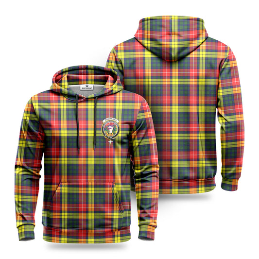 Buchanan Modern Tartan Crest Hoodie 1500