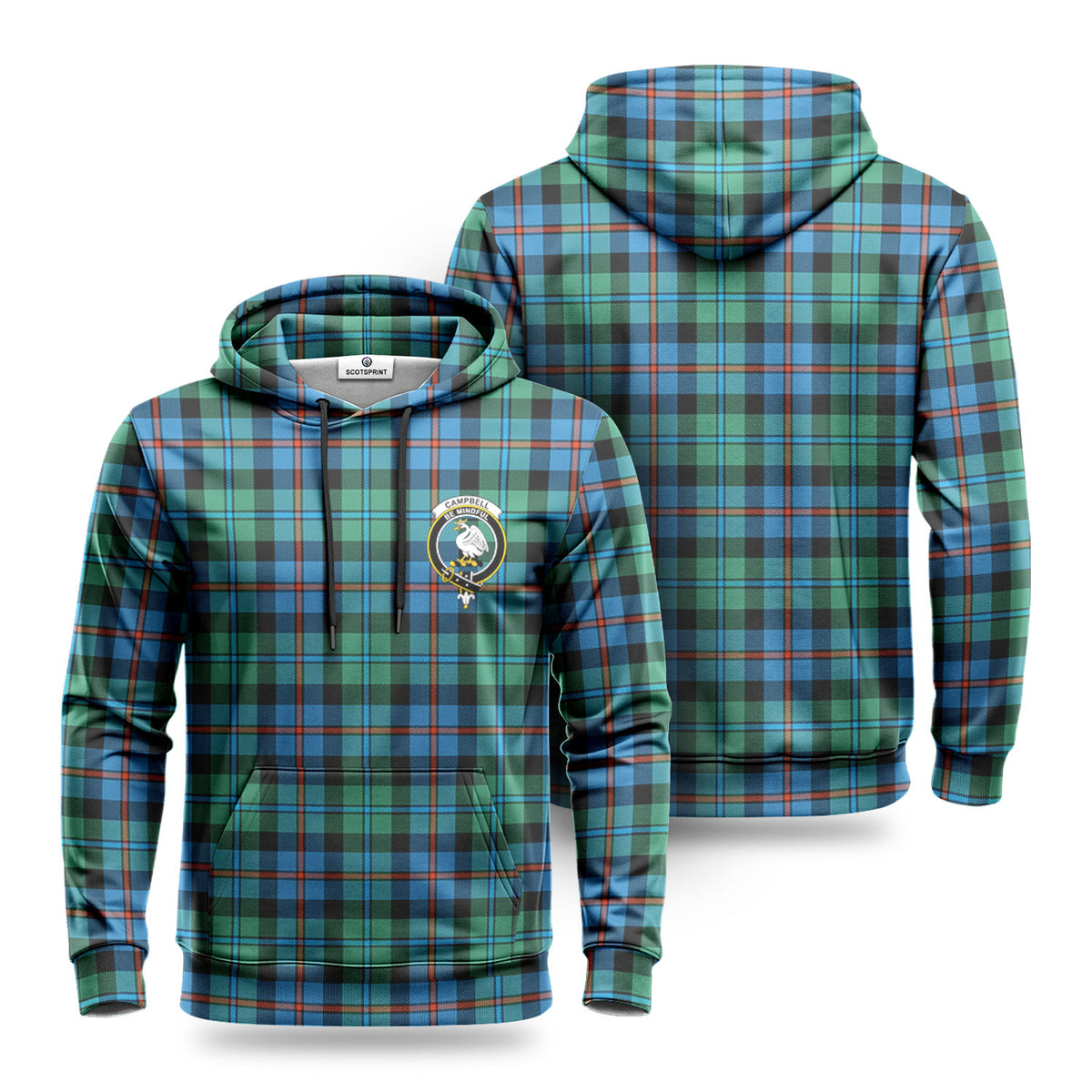 Campbell of Cawdor Ancient Tartan Crest Hoodie