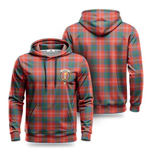 Chisholm Ancient Tartan Crest Hoodie 1500