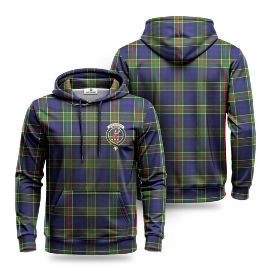 Colquhoun Modern Tartan Crest Hoodie 1500