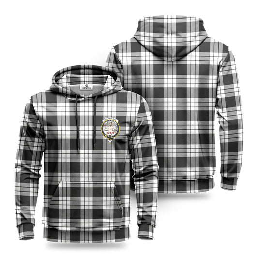 MacFarlane Black _ White Tartan Crest Hoodie 1500