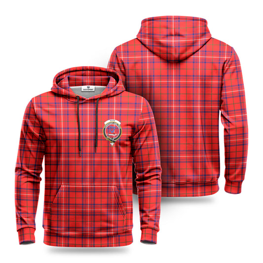 Rose Modern Tartan Crest Hoodie 1500